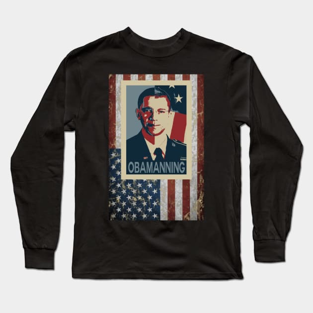 Obamanning Long Sleeve T-Shirt by blackiguana